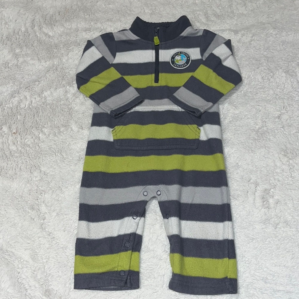 (2 for $10) carters little arctic explorer striped sleeper footie